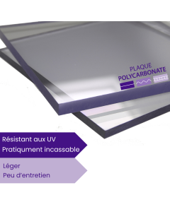 Plaque en polycarbonate compact 12mm, transparente et ultra-résistante, idéale pour vitrages sécurisés, cloisons et protections anti-choc. Haute résistance aux UV et aux impacts.